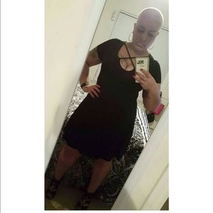 Black strappy front dress